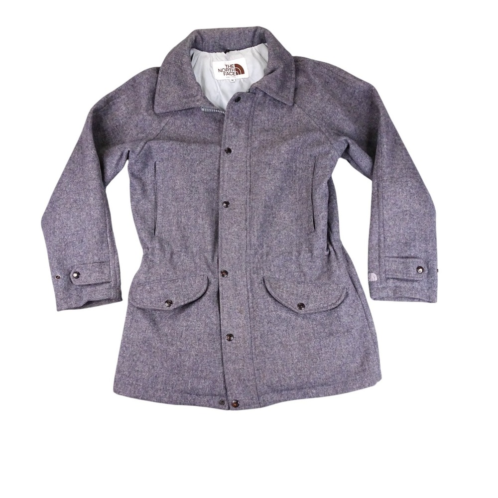 The North Face Wool Field Jacket Womens Medium Gray Vintage Brown Label USA‎
